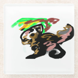 Wolf autumn joy glazen onderzetter