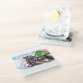 Wolf autumn joy glazen onderzetter (Schuin)