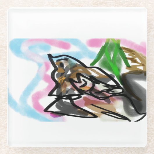 Wolf autumn joy glazen onderzetter (Voorkant)