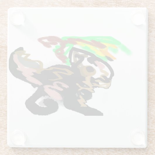 Wolf autumn joy glazen onderzetter (Achterkant)