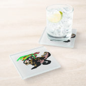 Wolf autumn joy glazen onderzetter (Schuin)