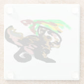 Wolf autumn joy glazen onderzetter (Achterkant)