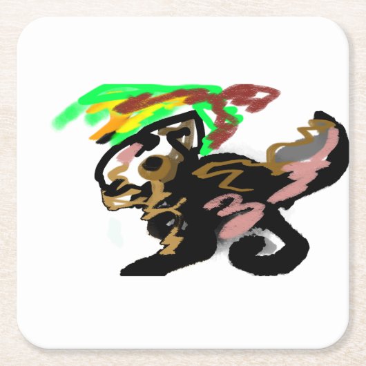 Wolf autumn joy kartonnen onderzetters (Voorkant)