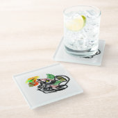 Wolf autumn runner  glazen onderzetter (Schuin)