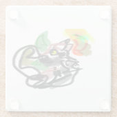 Wolf autumn runner  glazen onderzetter (Achterkant)