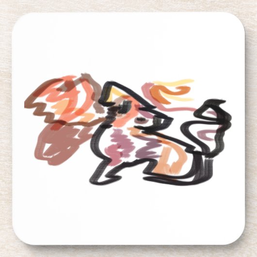 Wolf Autumn sunset Bier Onderzetter (Voorkant)