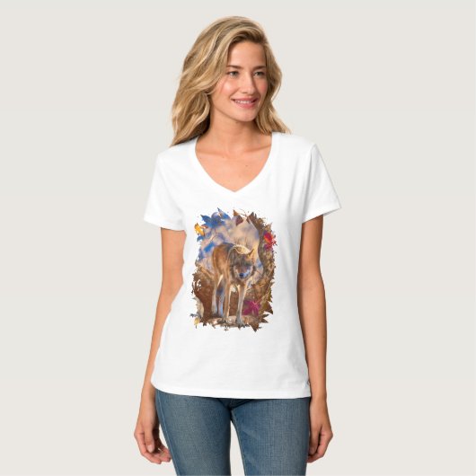 WOLF AUTUMN WAARNEMING T-SHIRT (Voorkant volledig)