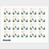 Wolf Baby Shower Baby's eerste bibliotheek Vierkante Sticker (Vel)