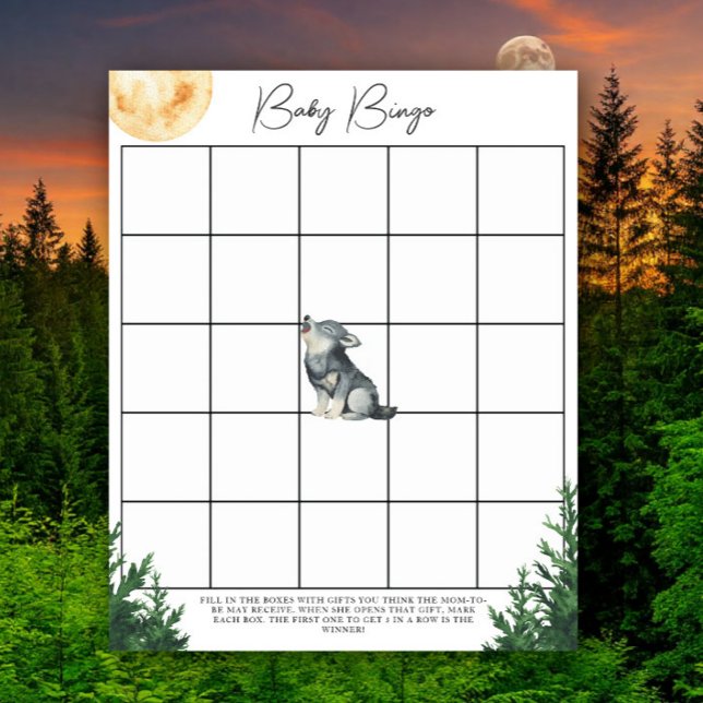 Wolf Baby shower - Bingo game (Creator heeft geüpload)