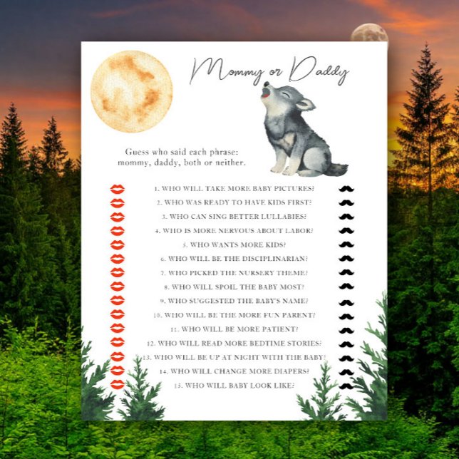 Wolf baby shower - mama of papa spel (Creator heeft geüpload)