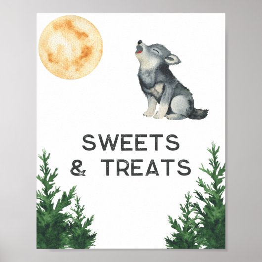 Wolf Baby Shower Sweets and Treats Poster (Voorkant)
