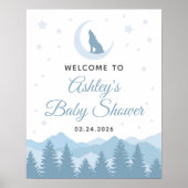 Wolf Baby shower Welkomstteken Poster (Voorkant)
