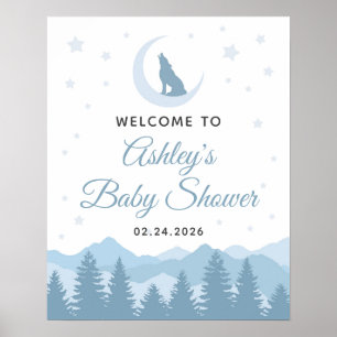 Wolf Baby shower Welkomstteken Poster
