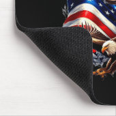 Wolf Bald Eagle American Flag Full Moon New Years  Muismat (Hoek)