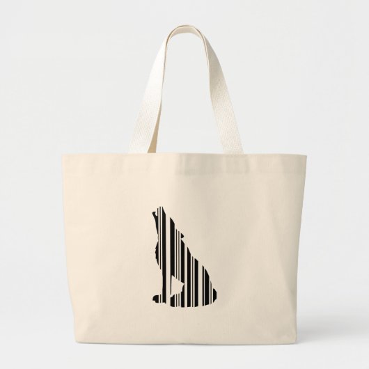 WOLF BAR CODE Howl Barcode Patroon Ontwerp Grote Tote Bag (Voorkant)
