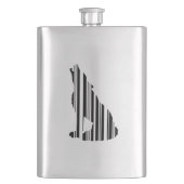 WOLF BAR CODE Howl Barcode Patroon Ontwerp Heupfles (Voorkant)