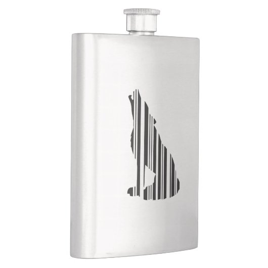 WOLF BAR CODE Howl Barcode Patroon Ontwerp Heupfles (Rechts)