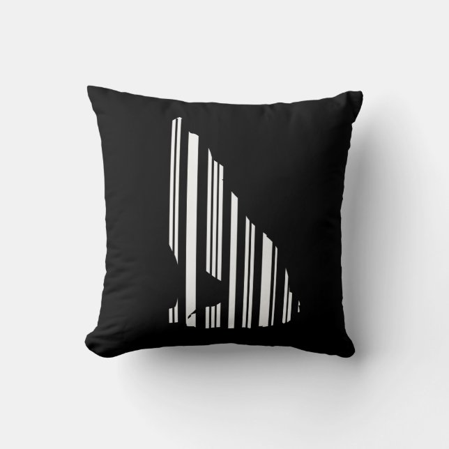 WOLF BAR CODE Howl Barcode Patroon Ontwerp Kussen (Voorkant)
