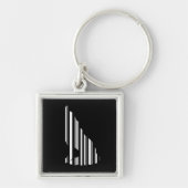 WOLF BAR CODE Howl Barcode Patroon Ontwerp Sleutelhanger (Voorkant)