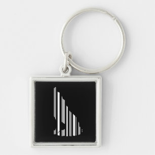 WOLF BAR CODE Howl Barcode Patroon Ontwerp Sleutelhanger