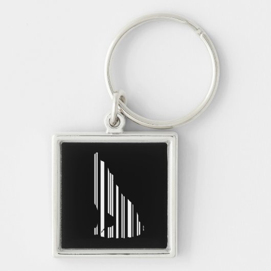 WOLF BAR CODE Howl Barcode Patroon Ontwerp Sleutelhanger (Voorkant)