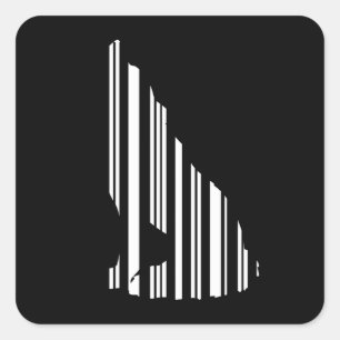 WOLF BAR CODE Howl Barcode Patroonontwerp Vierkante Sticker