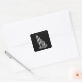 WOLF BAR CODE Howl Barcode Patroonontwerp Vierkante Sticker (Envelop)