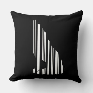 WOLF BAR CODE Huilende Barcode Patroon Ontwerp Kussen