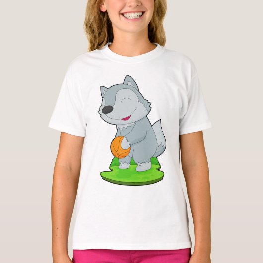 Wolf Basketballer Basketbal T-shirt (Voorkant)