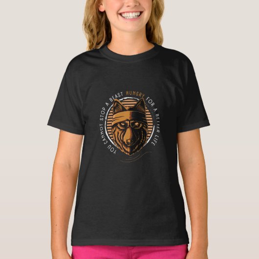 Wolf Beast met levensoffertes T-shirt (Voorkant)