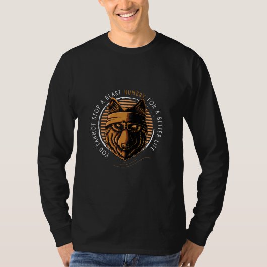 Wolf Beast met levensoffertes T-shirt (Voorkant)