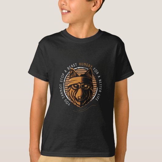 Wolf Beast met levensoffertes T-shirt (Voorkant)