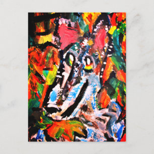 Wolf Beauty Autumn Jigzaag Puzzle Briefkaart