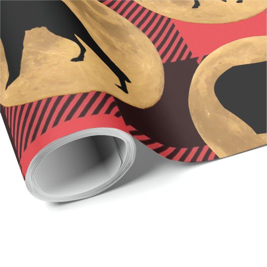 Wolf Beer Elk Moose Deer Full Moon Cadeaupapier (Rol Hoek)