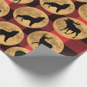 Wolf Beer Elk Moose Deer Full Moon Cadeaupapier (Hoek)