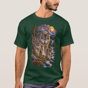 Wolf Bewakers – Oude Wolf Familie Berg T-shirt