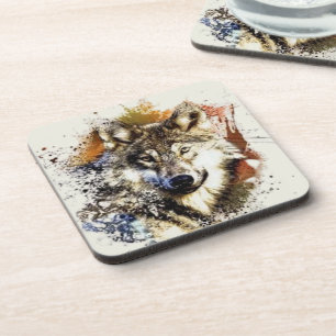 Wolf   bier onderzetter