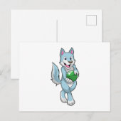 Wolf bij bowlen met bowlingbal briefkaart (Voorkant / Achterkant)