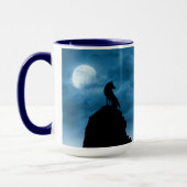 Wolf bij Moonlight Ceramic Mok (Links)