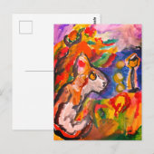 Wolf bij nacht briefkaart (Voorkant / Achterkant)