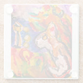 Wolf bij nacht glazen onderzetter (Achterkant)