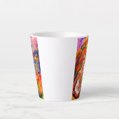 Wolf bij nacht latte mok (Voorkant)