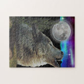 Wolf bij nacht poster legpuzzel (Horizontaal)