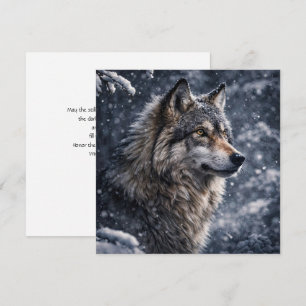 Wolf bij wintersolstitie in de sneeuwnacht