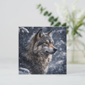 Wolf bij wintersolstitie in de sneeuwnacht (Staand voorkant)