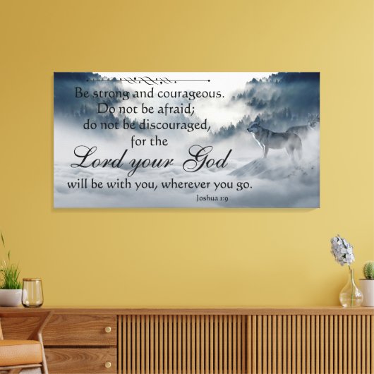 Wolf-Bijbel vers Canvas Afdruk (Insitu (Woonkamer))