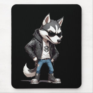 Wolf Biker Rebel Lederen jas Cool Style Urban Muismat