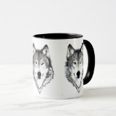 Wolf Black/White Coffee-Mok Mok (Voorkant rechts)