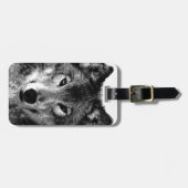 Wolf Black & White Pop Art Bagagelabel (Voorkant horizontaal)