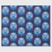 Wolf Blau Magie Mystik Cadeaupapier (Vlak)